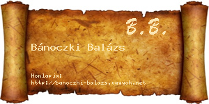Bánoczki Balázs névjegykártya